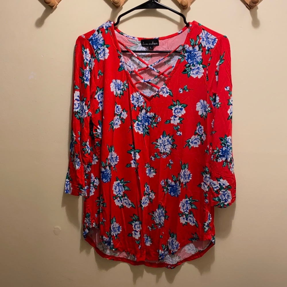 Flower Print Flowy Shirt